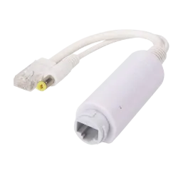 PoE Splitter - Para cámaras IP no PoE - Entrada RJ45 (PoE) / Salida RJ45 y jack - Velocidad 10/100Mbps - Potencia ... - Alarm