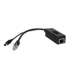 PoE Splitter - Para cámaras IP no PoE - Entrada RJ45 (PoE) - Salida RJ45 y jack - Potencia máx 25 W / DC 12 V - ... - Alarm