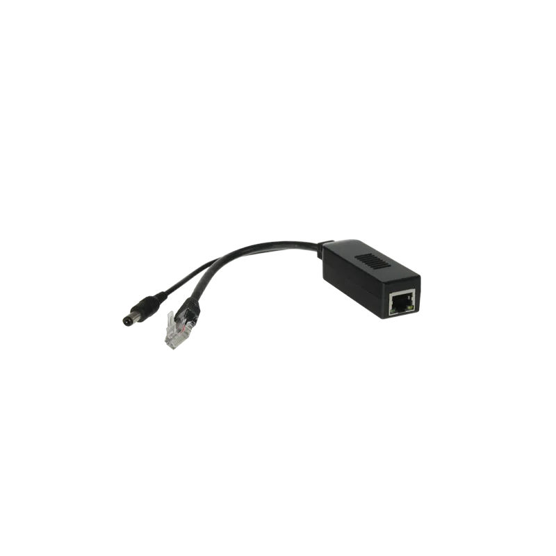 PoE Splitter - Para cámaras IP no PoE - Entrada RJ45 (PoE) - Salida RJ45 y jack - Potencia máx 25 W / DC 12 V - ... - Alarm