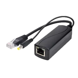 PoE Splitter - Para cámaras IP no PoE - Entrada RJ45 (PoE) / Salida RJ45 y jack - Velocidad 10/100Mbps - Potencia ... - Alarm