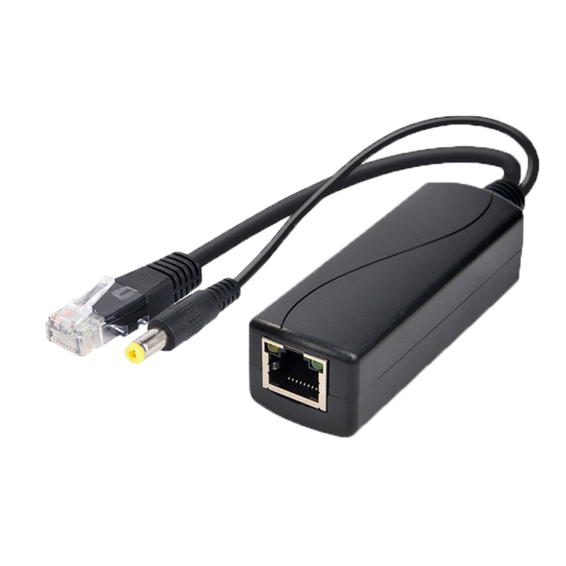 PoE Splitter - Para cámaras IP no PoE - Entrada RJ45 (PoE) / Salida RJ45 y jack - Velocidad 10/100/1000Mbps - Poten...