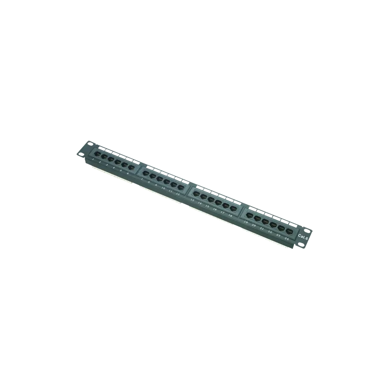 Patch panel de 24 puertos UTP/RJ45 - Formato enrackable - Admite cables hasta CAT6 - Tamaño 1U para facilitar la inst... - Alarm