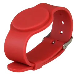 Pulsera de proximidad - ID por radiofrecuencia - EM pasivo | Color rojo - Baja frecuencia 125 kHz - Correa ajustable ... - Alarm