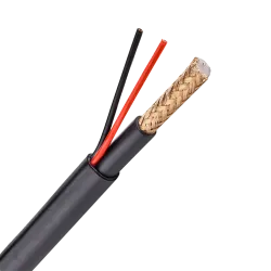 Cable Combinado - RG59 + alimentación - Rollo de 100 metros - Cubierta color negro - Cubierta exterior LSZH - Compati... - Alarm