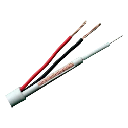 Cable Combinado - Micro RG59 + alimentación - Rollo de 100 metros - Cubierta color blanco - Diámetro exterior 6.8 mm ... - Alarm