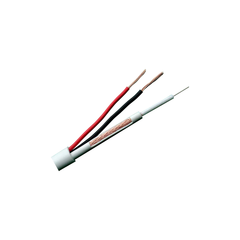 Cable Combinado - Micro RG59 + alimentación - Rollo de 100 metros - Cubierta color blanco - Diámetro exterior 6.8 mm ... - Alarm