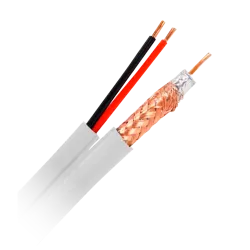 Cable Combinado - Mini RG59 + alimentación SIAMÉS - Rollo de 100 metros - Cubierta color blanco - Diámetro exterior 6... - Alarm