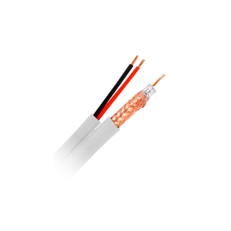 Cable Combinado - Mini RG59 + alimentación SIAMÉS - Rollo de 100 metros - Cubierta color blanco - Diámetro exterior 6... - Alarm