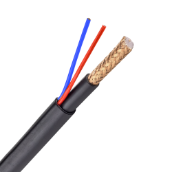 Cable Combinado - Micro RG59 + alimentación - Rollo de 300 metros - Cubierta color negro - Diámetro exterior 6.8 mm -...