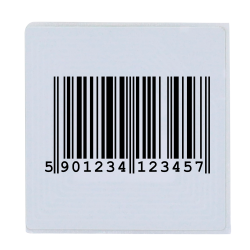 Protección electrónica antihurto EAS - RF 8.2 MHz - Etiqueta blanda con pegatina y código de barras - Dimensiones: 40...