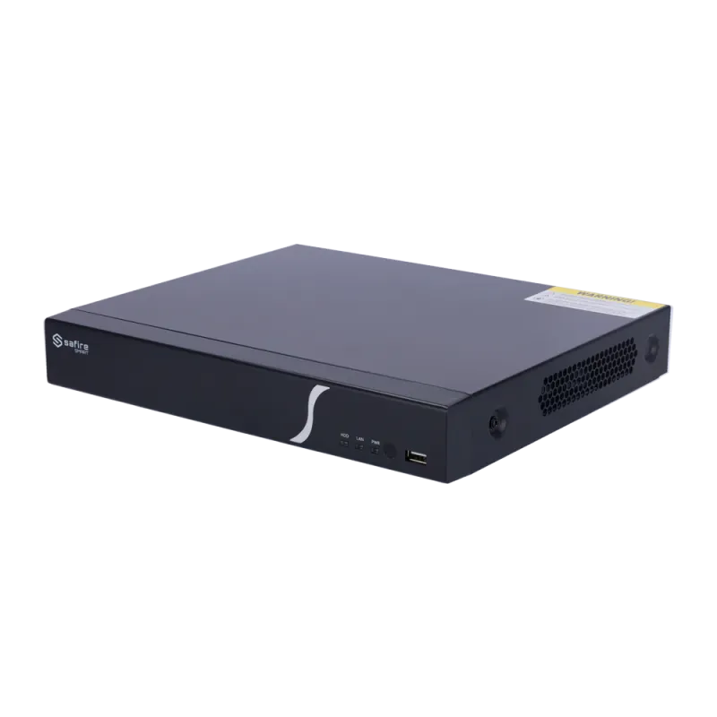 Safire Smart - Grabador NVR para cámaras IP gama B1 - 4 CH vídeo PoE 40W / Compresión H.265 - Resolución hasta 8Mpx /... - Alarm