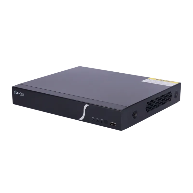 Safire Smart - Grabador NVR para cámaras IP gama B1 - 8CH vídeo PoE 96W / Compresión H.265 - Resolución hasta 8Mpx / ... - Alarm