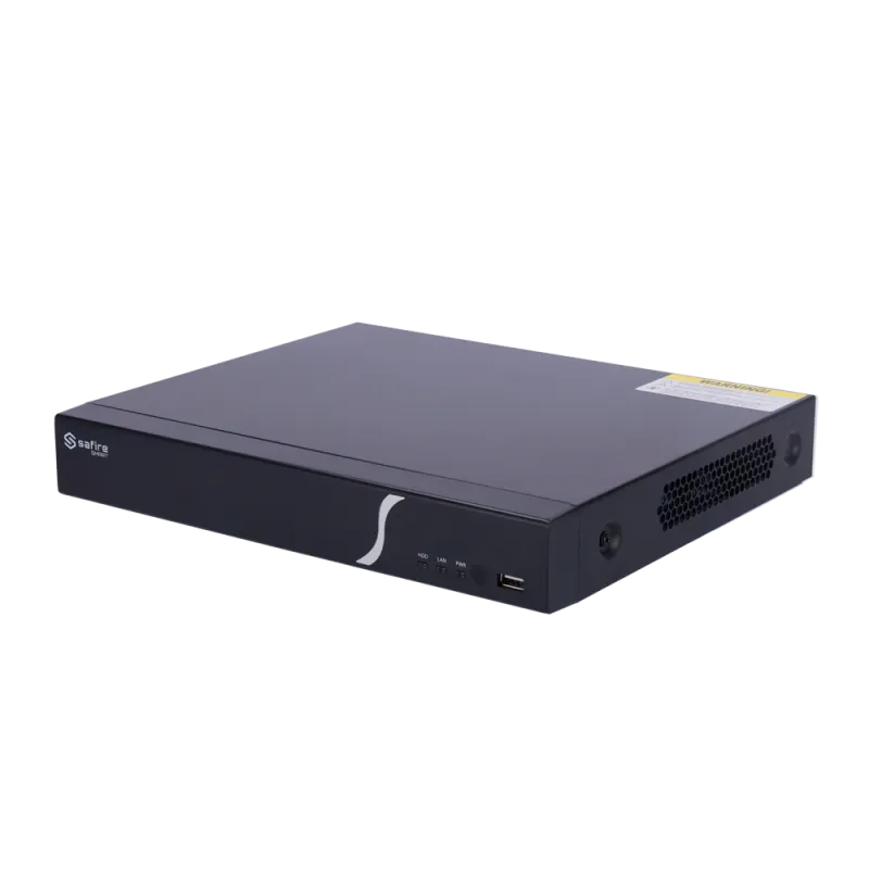 Safire Smart - Grabador NVR para cámaras IP gama B1 - 16 CH vídeo / Compresión H.265+ - Resolución hasta 8Mpx / Ancho... - Alarm