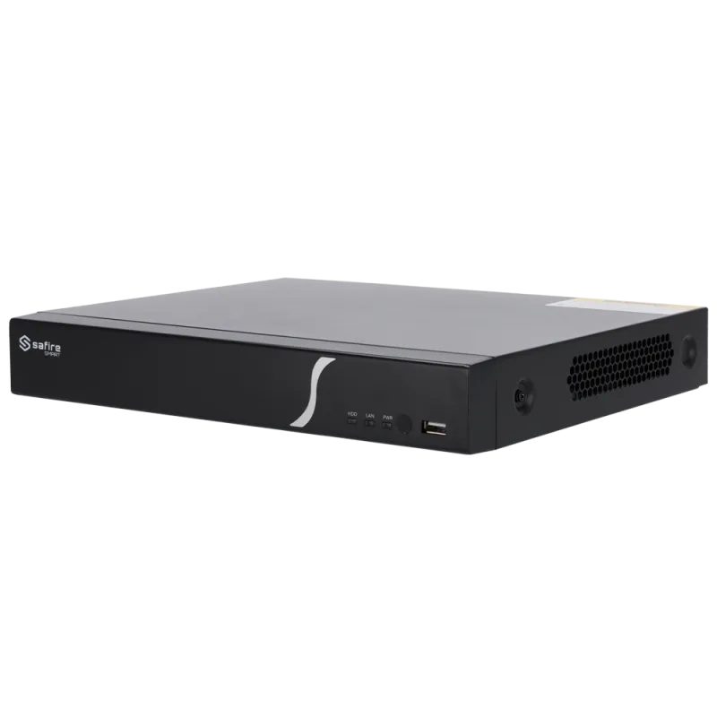 Safire Smart - Grabador NVR para cámaras IP gama B2 - 8CH vídeo / Compresión H.265 + - Resolución hasta 8 Mpx / Ancho... - Alarm