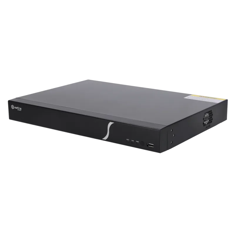 Safire Smart - Grabador NVR para cámaras IP gama B2 - 16 CH vídeo / Compresión H.265+ / 2HDD - Resolución hasta 8Mpx ... - Alarm