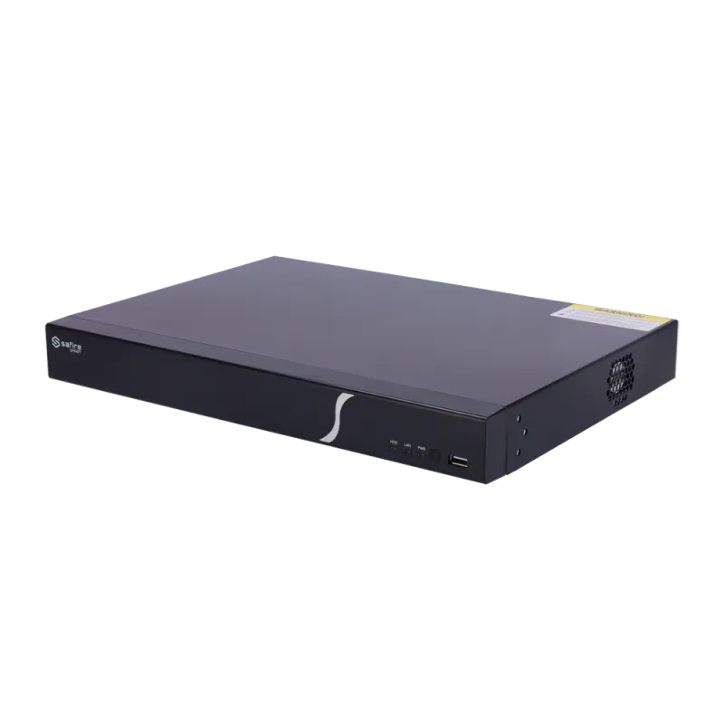 Safire Smart - Grabador NVR para cámaras IP gama A1 - 16CH vídeo / Compresión H.265+ - Resolución hasta 8Mpx / Ancho ... - Alarm