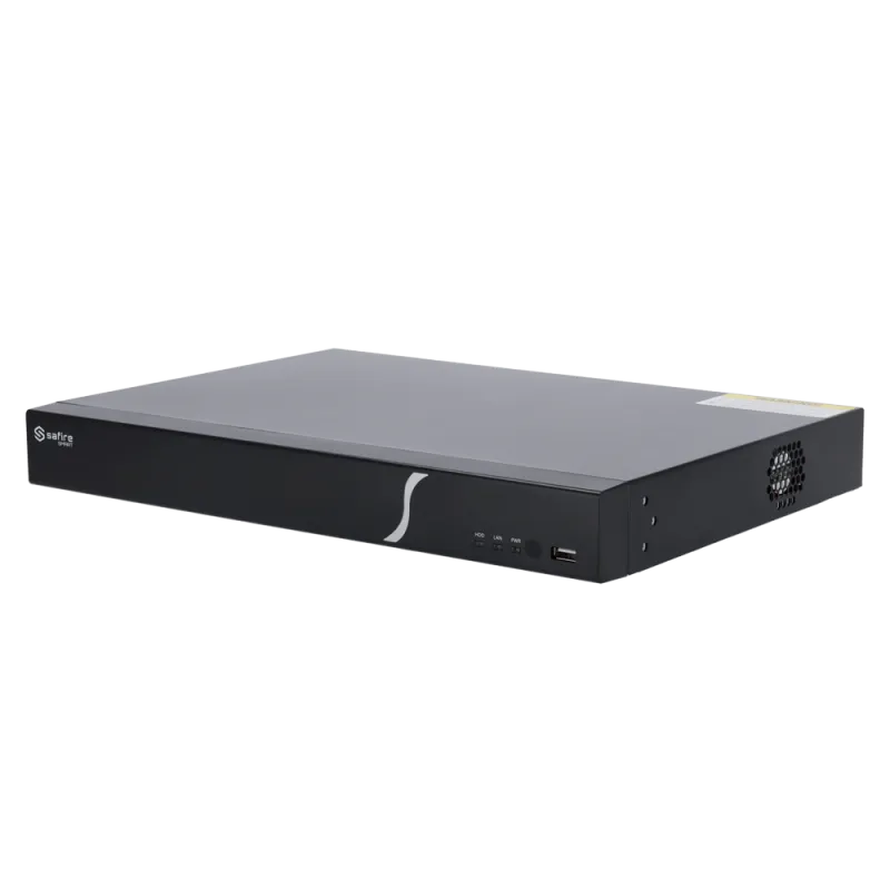 Safire Smart - Grabador NVR para cámaras IP gama B2 - 16CH vídeo / Compresión H.265S / 2HDD - Resolución hasta 12Mpx ... - Alarm