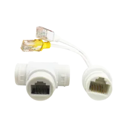 Combinador y separador PoE RJ45 - Para cámaras IP - Color blanco - AlarmSystems.Shop