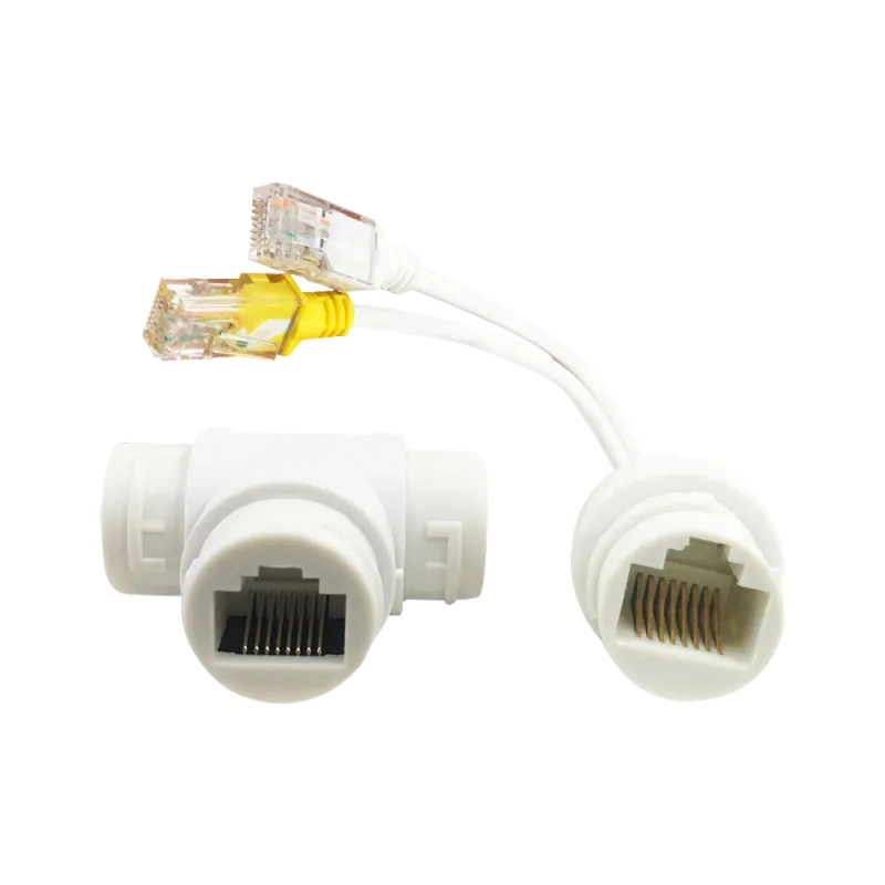 Combinador y separador PoE RJ45 - Para cámaras IP - Color blanco - AlarmSystems.Shop