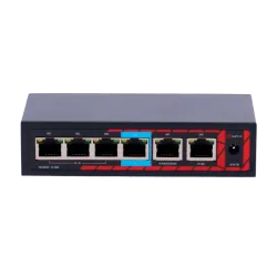 Safire Indoor Hi-PoE Extender Switch - Amplía alcance alimentación PoE - 4 puertos PoE + 2 Uplink RJ45 - IEEE 802.3 a... - Alarm