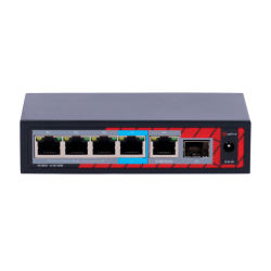 Safire Indoor POE extender Switch - Amplía alcance alimentación POE - 4 puertos PoE + 1 Uplink RJ45 +1 SFP - IEEE 80...