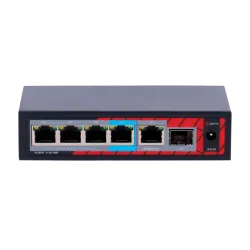 Safire Indoor POE extender Switch - Amplía alcance alimentación POE - 4 puertos PoE + 1 Uplink RJ45 +1 SFP - IEEE 80... - Alarm