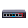 Safire Indoor POE extender Switch - Amplía alcance alimentación POE - 4 puertos PoE + 1 Uplink RJ45 +1 SFP - IEEE 80...