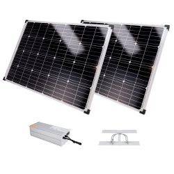 Sistema de alimentación autónoma para CCTV - 2x Panel solar de 150W - Batería LiFePo4 1920Wh (150Ah) salida 12/24VDC ...