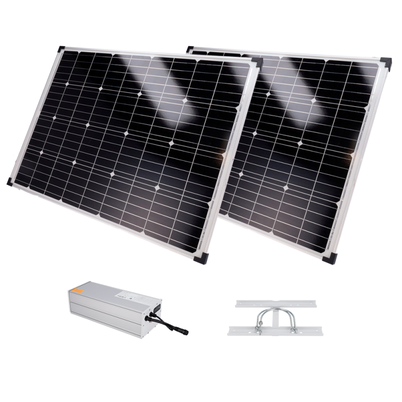 Sistema de alimentación autónoma para CCTV - 2x Panel solar de 150W - Batería LiFePo4 1920Wh (150Ah) salida 12/24VDC ...