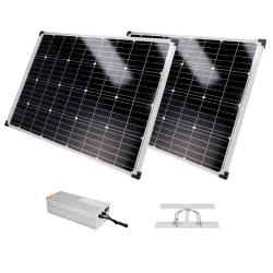 Sistema de alimentación autónoma para CCTV - 2x Panel solar de 200W - Batería LiFePo4 2560Wh (200Ah) salida 12/24VDC ... - Alarm