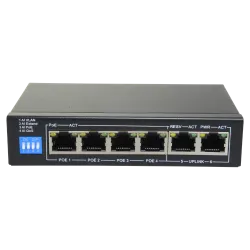 Switch PoE - 4 puertos PoE + 2 Uplink RJ45 - Velocidad hasta 1000 Mbps en todos los puertos - Hasta 60W en total para... - Alarm