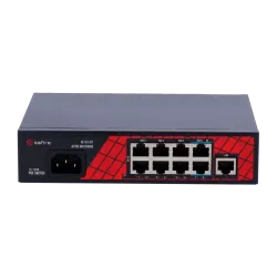 Safire Switch Hi-PoE - 8 puertos PoE + 1 Uplink RJ45 - Velocidad de puertos 10/100Mbps - 6 Puertos PoE+ 30W + 2 Puert... - Alarm