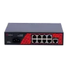 Safire Switch Hi-PoE - 8 puertos PoE + 1 Uplink RJ45 - Velocidad de puertos 10/100Mbps - 6 Puertos PoE+ 30W + 2 Puert... - Alarm