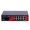 Safire Switch Hi-PoE - 8 puertos PoE + 2 Uplink RJ45 - Hibrido 8x10/100Mbps + 2x10/100/1000Mbps - 6 Puertos PoE+ 30W ...