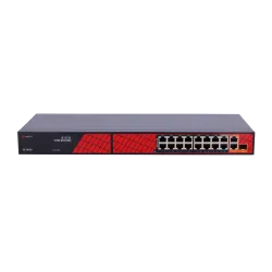 Safire Switch Hi-PoE - 16 Puertos PoE + 2 Uplink RJ45 + 1 Uplink SFP - Hibrido 15x10/100Mbps + 4x10/100/1000Mbps - 14... - Alarm