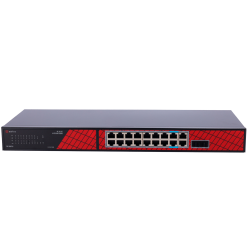 Safire Switch Hi-PoE - 16 puertos PoE + 2 SFP + 2 RJ45 - Velocidad de puertos Gigabit 10/100/1000Mbps - 14 Puertos Po...