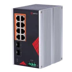 Safire Switch Industrial Alimentación AC y DC - 8 puertos Gigabit + 2 SFP Gigabit - 6 Puertos PoE+ 30W + 2 Puertos Hi... - Alarm