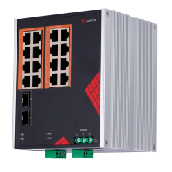 Safire Switch Industrial Alimentación AC y DC - 16 puertos Gigabit + 2 SFP Gigabit - 12 Puertos PoE+ 30W + 4 Puertos ...