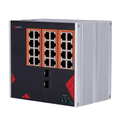 Safire Switch Industrial Alimentación AC 90~264V - 24 puertos Gigabit + 2 SFP Gigabit - 18 Puertos PoE+ 30W + 6 Puert... - Alarm
