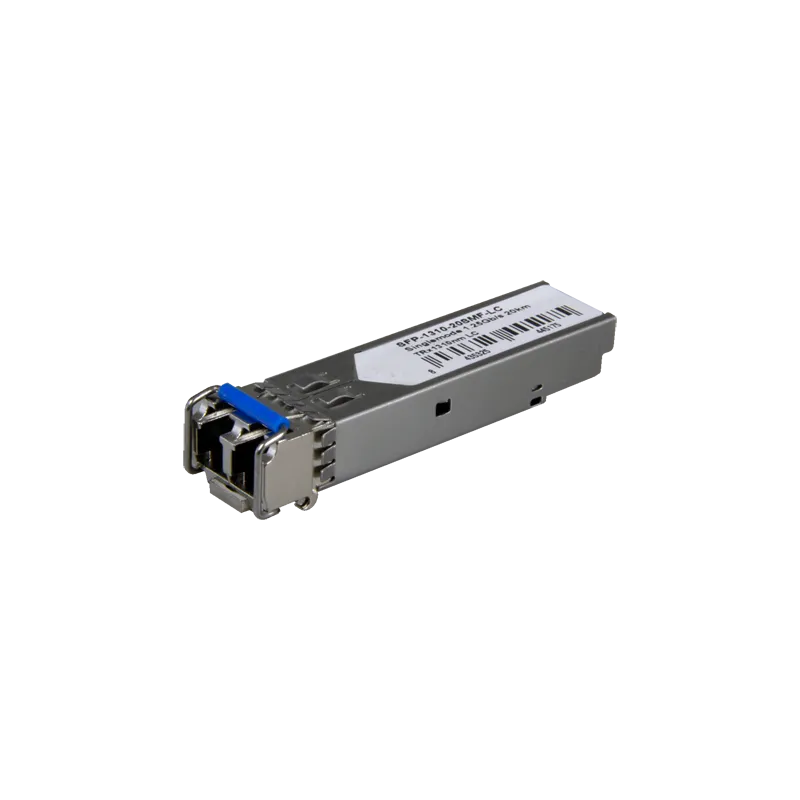 Módulo transceptor SFP - TRx 1310 nm - Fibra monomodo - Conector LC UPC dúplex - Máximo 20 km - 1.25Gb/s - 1000Base-LX - AlarmSy