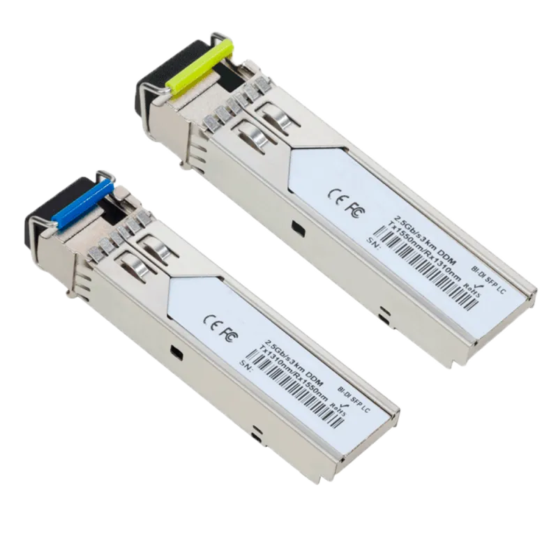 Pareja de módulos transceptores SFP Industriales - Tx 1550/1310 nm Rx 1310/1550 nm - Fibra monomodo - Conector LC Sim... - Alarm