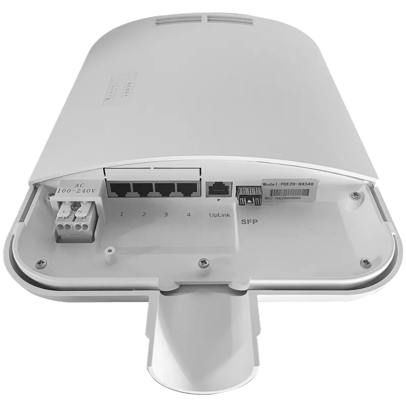 Switch PoE de exterior - 4 RJ45 PoE + 1 Uplink RJ45 + 1 Uplink SFP - 4 x 100/1000 Mbps 1 x Gigabit 1 x SFP - 30 W ... - Alarm