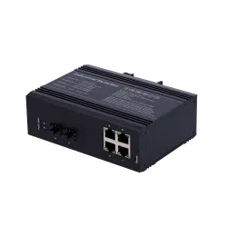 Switch PoE Marca Blanca - Montaje en carril DIN - 4 Puertos Gigabit + 2 SFP Gigabit - 90W puertos 1 o 2 / 30W puerto ... - Alarm