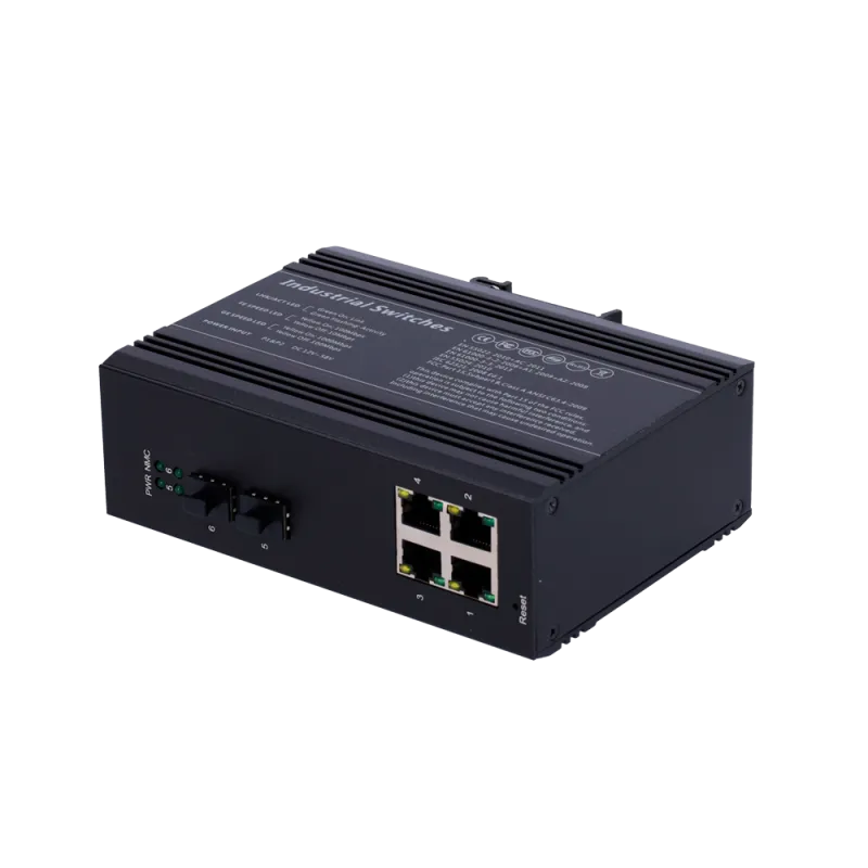 Switch PoE Marca Blanca - Montaje en carril DIN - 4 Puertos Gigabit + 2 SFP Gigabit - 90W puertos 1 o 2 / 30W puerto ... - Alarm