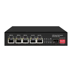 Switch PoE - 5 puertos PoE + 1 SFP - Velocidad de puertos 10/100/1000 Mbps - 1xHi-PoE (60W) + 2xPoE+ (30W) + 2x24/48V... - Alarm
