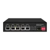 Switch PoE - 5 puertos PoE + 1 SFP - Velocidad de puertos 10/100/1000 Mbps - 1xHi-PoE (60W) + 2xPoE+ (30W) + 2x24/48V... - Alarm