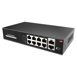 Switch PoE - 8 puertos PoE + 2 Uplink RJ45 - Velocidad 10/100 Mbps - Funciones: Ai VLan/QOS/CCTV Extend/PoE - Norma I...