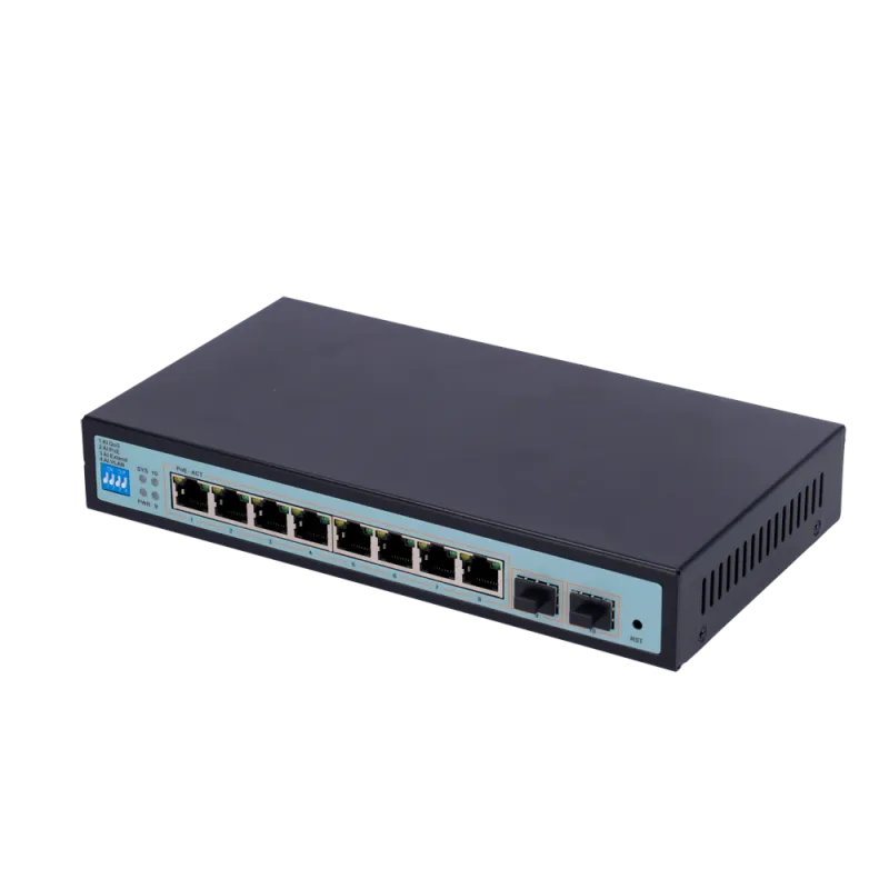 Switch PoE - 8 puertos PoE Gigabit + 2 SFP Gigabit - 30 W por puerto / Máximo 96W - 1 Puerto Hi-PoE hasta 46W - VLAN/... - Alarm