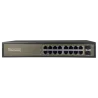 Switch de sobremesa - 16 puertos Gigabit RJ45 - 2 SFP Uplink Port 10/100/1000 Mbps - Velocidad 10/100/1000 Mbps - Plu... - Alarm