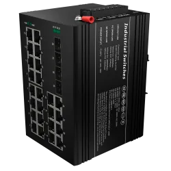 Switch PoE Marca Blanca - Montaje en carril DIN - 24 Puertos Gigabit + 4 SFP Gigabit - 90W puertos 1-2 23-24/30W puer... - Alarm